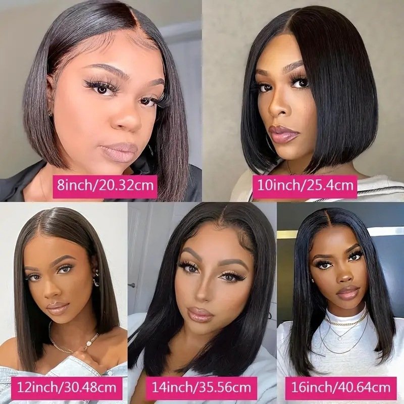 Front Lace Wig Women's Medium Short Straight Hair - Image 10