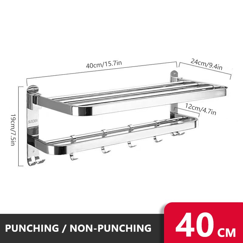 Stainless Steel Bathroom Storage Rack - Image 2