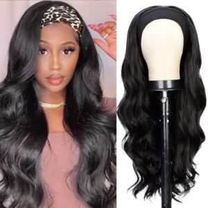 Body-wavy Multi-colored Rayon Headband Wig