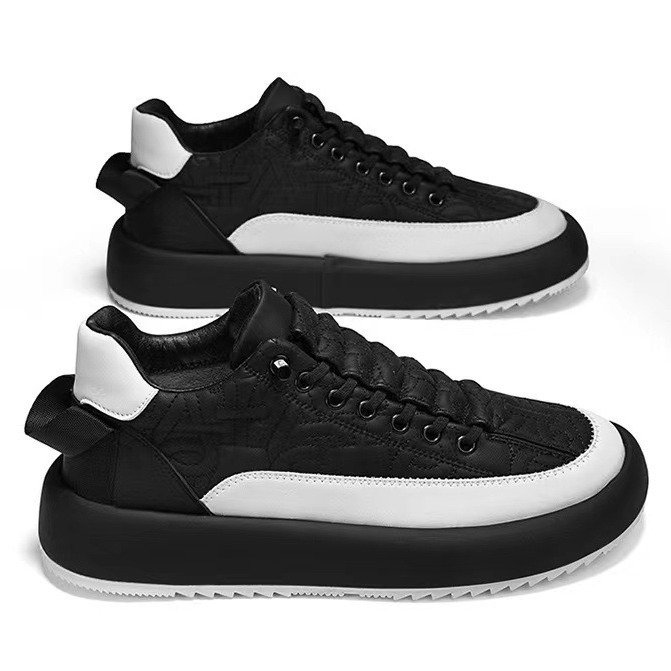 Trendy Color-blocked Sports Shoes Casual Lace Up Sneakers For Men Fashion Comfortable Versatile Thick-soled Walking Running Shoes - Image 2