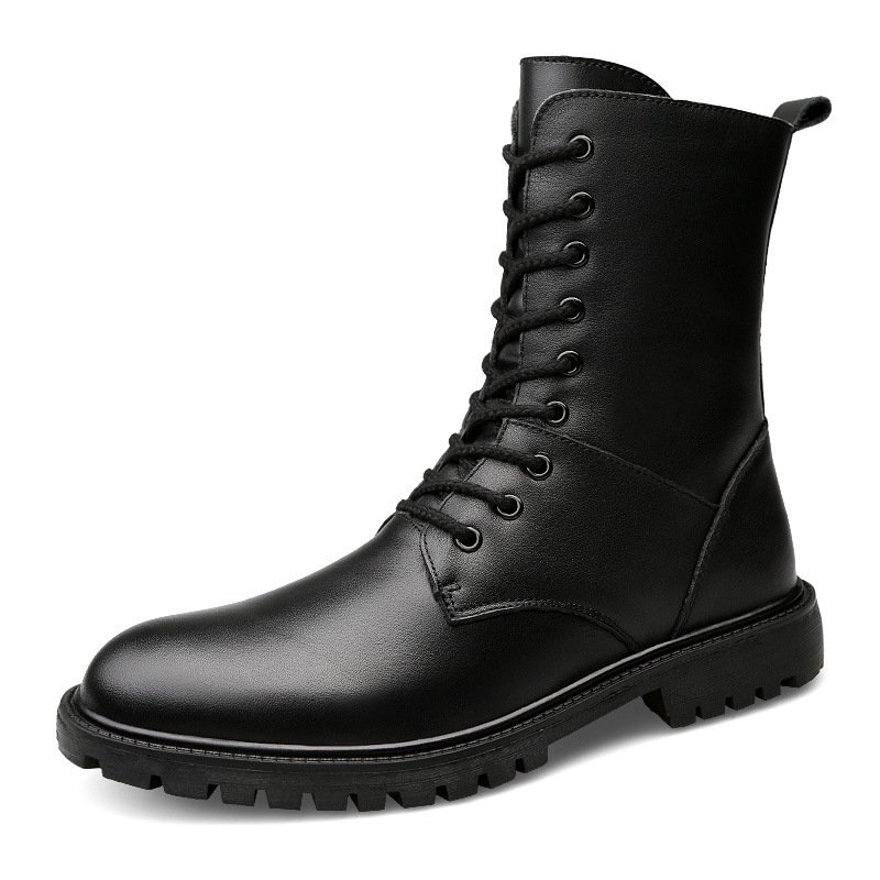 Men's Leather Winter Fleece-Lined British-Style Boots - Image 3