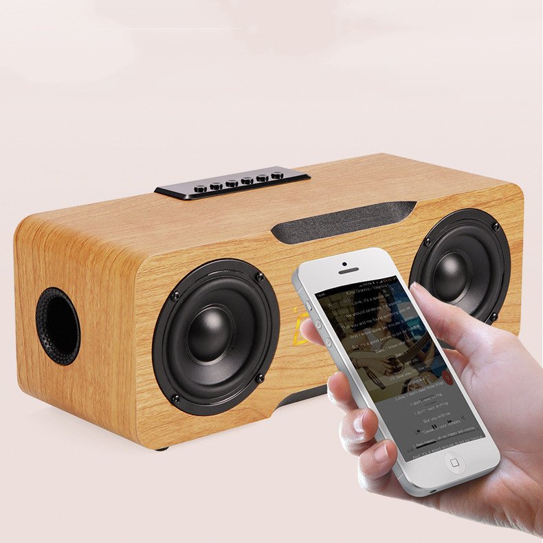 Wooden Clock Bluetooth Speaker, Support U Disk TF Card Function, Home Desktop Speaker - Image 2