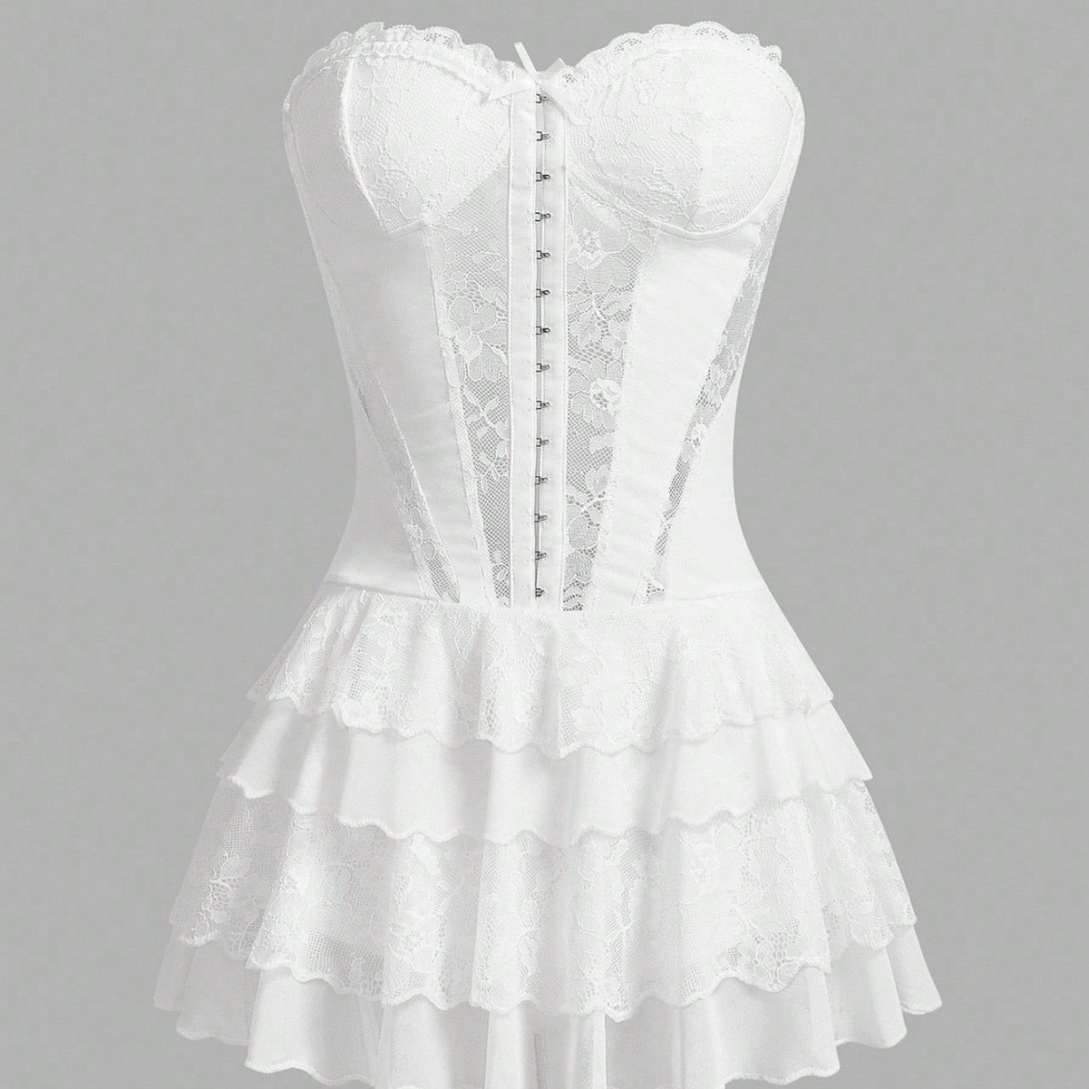 Sexy Lace Pure Yet Alluring Figure-hugging Strapless Slip Dress - Image 4
