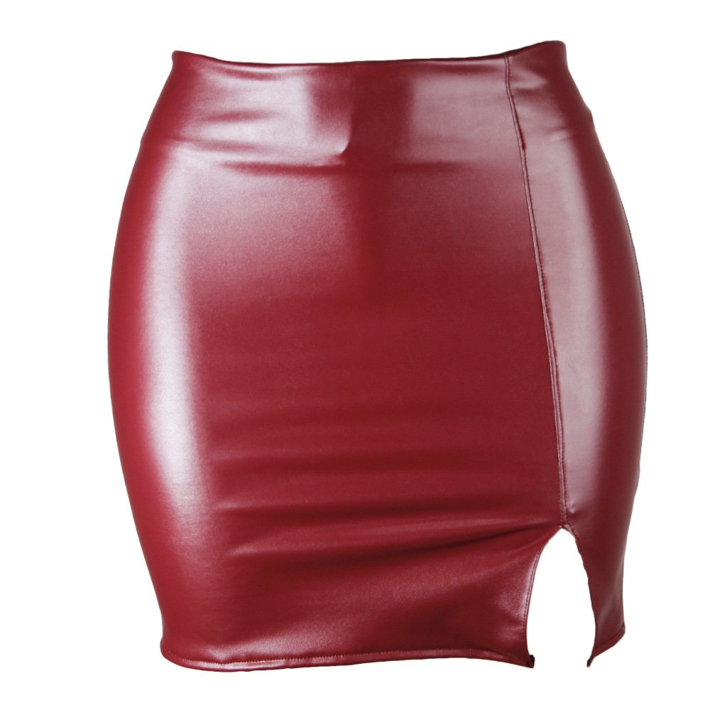 Zipper Black Leather Skirt Women - Image 10