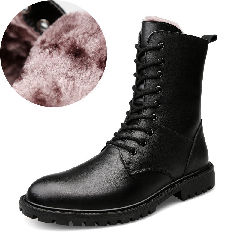 Men's Leather Winter Fleece-Lined British-Style Boots - Image 4