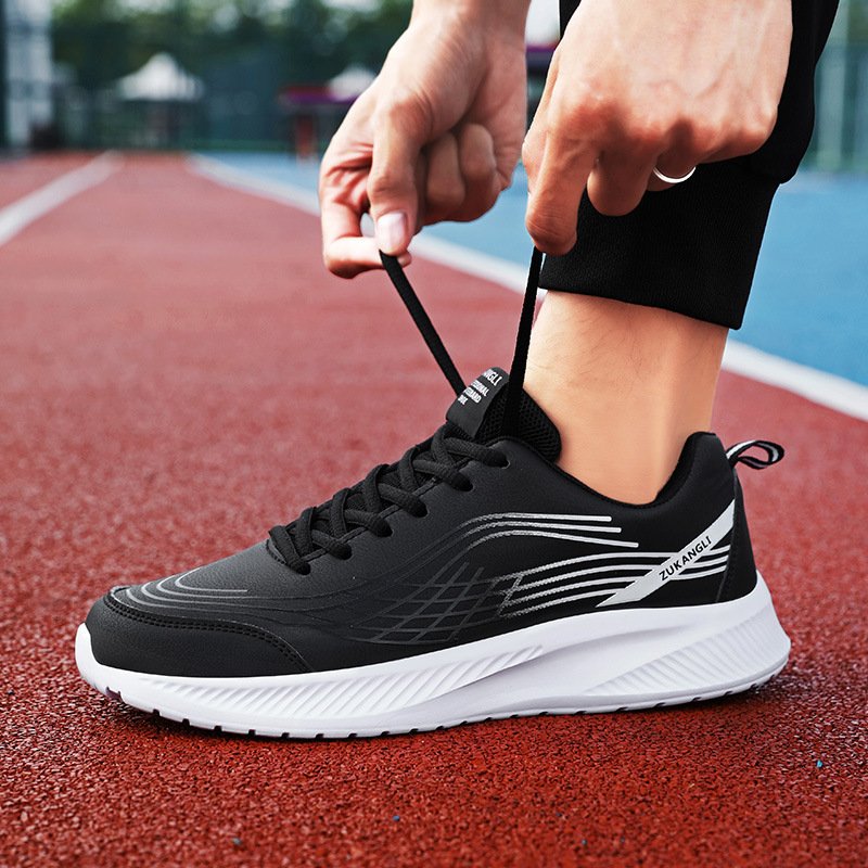 Black Leather-uppers Waterproof And Non-slip Running And Casual Shoes - Image 3