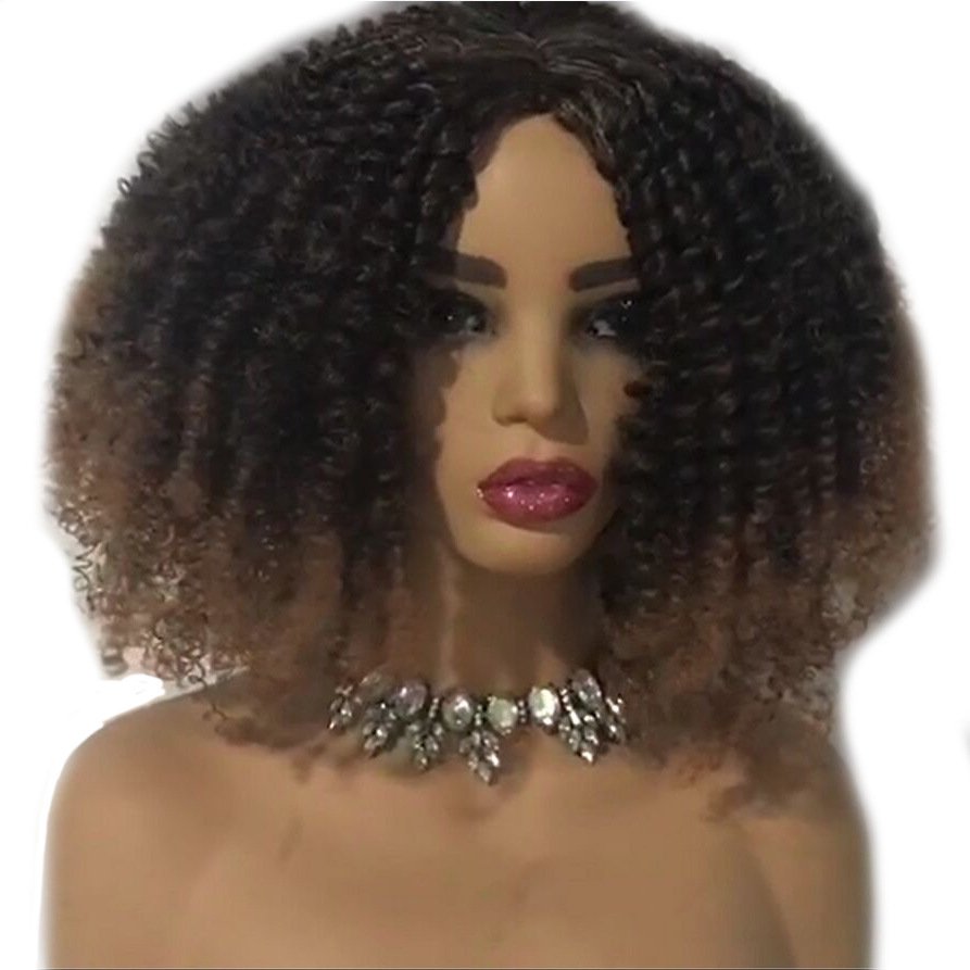 Wig Black Brown African Small Curly Short Curly Hair Synthetic Wigs - Image 6