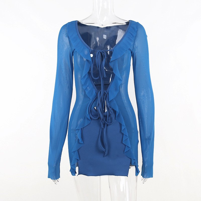 The New Hot Girl Slim Long-sleeved Short Dress - Image 5