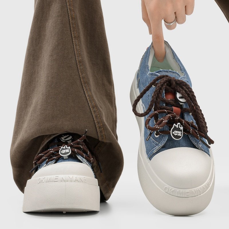 2026 New Spring Couple Canvas Skate Shoes, Toe-cap Height-increasing Casual Sneakers For Students & Men - Image 2