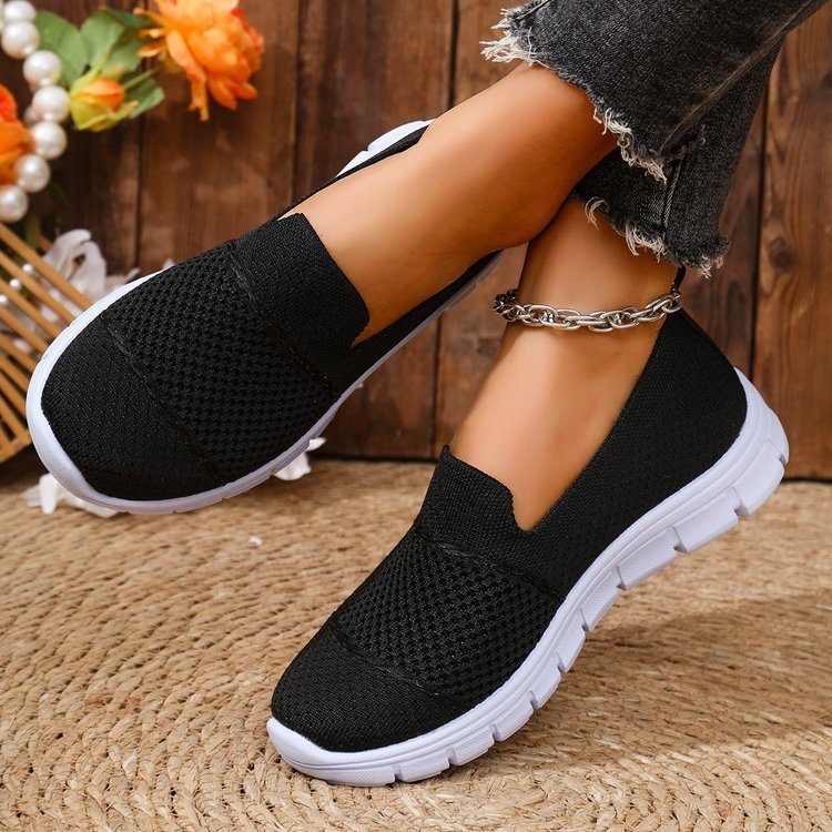 Mesh Breathable Flat Solid Color Casual Shoes For Women - Image 5