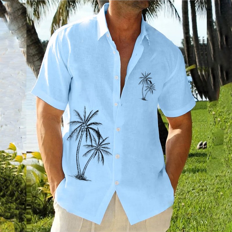 Lapel Beach Short Sleeve Shirt - Image 9