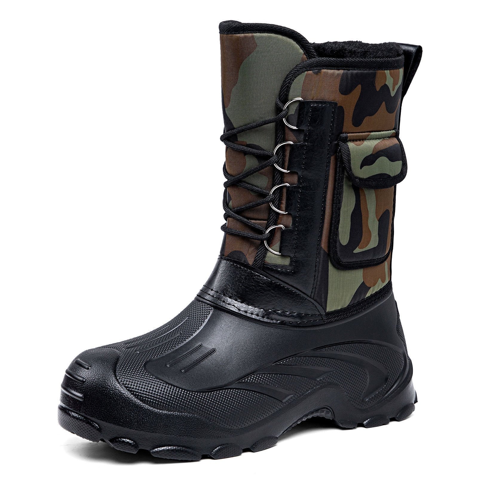 Men's Winter Fleece-Lined Thickened High-Top Snow Boots - Image 3