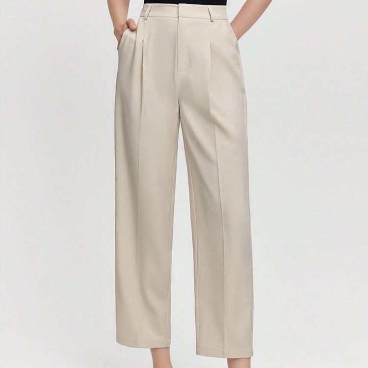 Straight-leg Loose-fit Draping Versatile Pants For Women