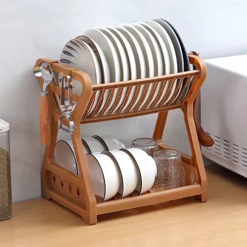 Kitchen Double Stacking Dish Rack Draining Shelf - Image 5