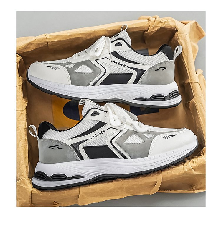 Men's Mesh Sneakers, New Summer Trendy Breathable Casual Running Shoes, Thick Sole Men's Dad Shoes - Image 4