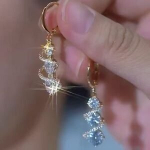 French Style Light Luxury Sparkling Earrings Women Wrapped Zircon Tassel Dangle Earrings