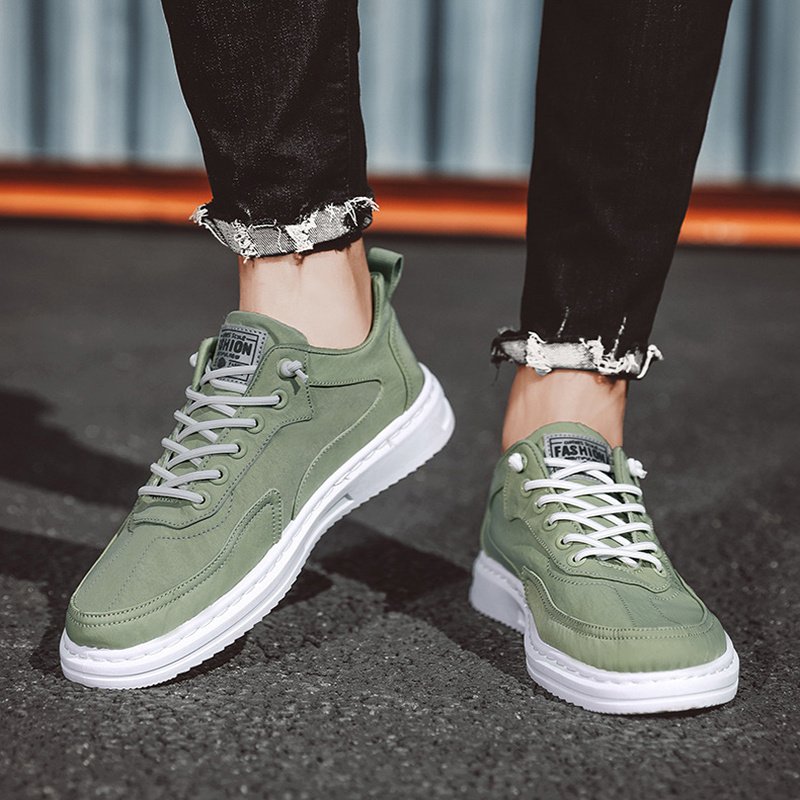 Men Sneakers Lace-up Letter Print Platform Canvas Shoes Sports - Image 5