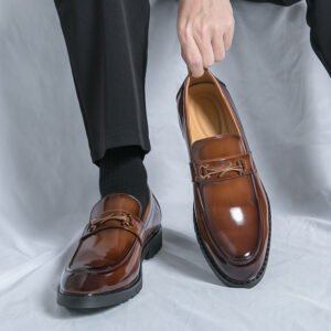 New-style Soft-leather Mens Shoes With A Glossy Finish For Foreign Trade