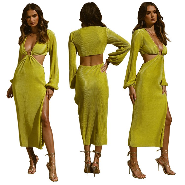 Autumn Fashion Pressed Pleated Waistless Women's Dresses - Image 2
