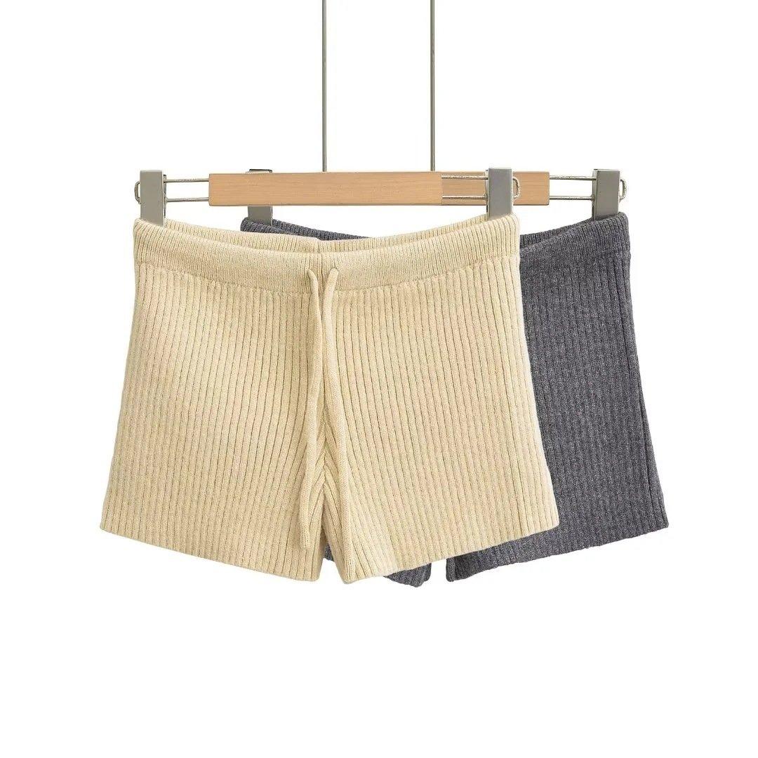 Elastic Elastic Hip Knitted Shorts Women's Knitted Shorts - Image 9