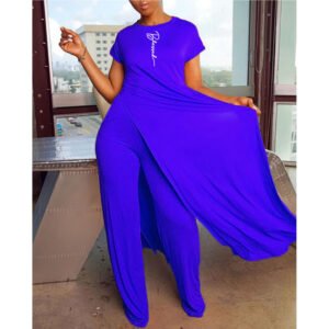 Loose Solid Color Casual Two-piece Short-sleeved Trousers