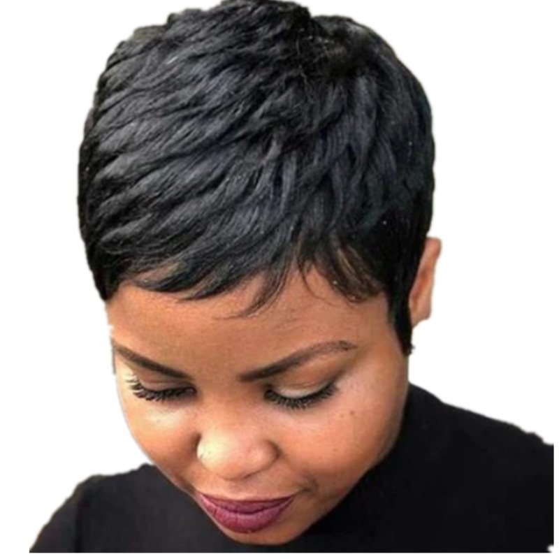 New Black Short Hair Trend Fluffy Wig Headgear - Image 5