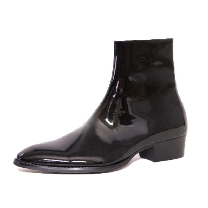 Men's Chelsea Boots Leather Pointed-Toe Dr Martens Style Boots - Image 3