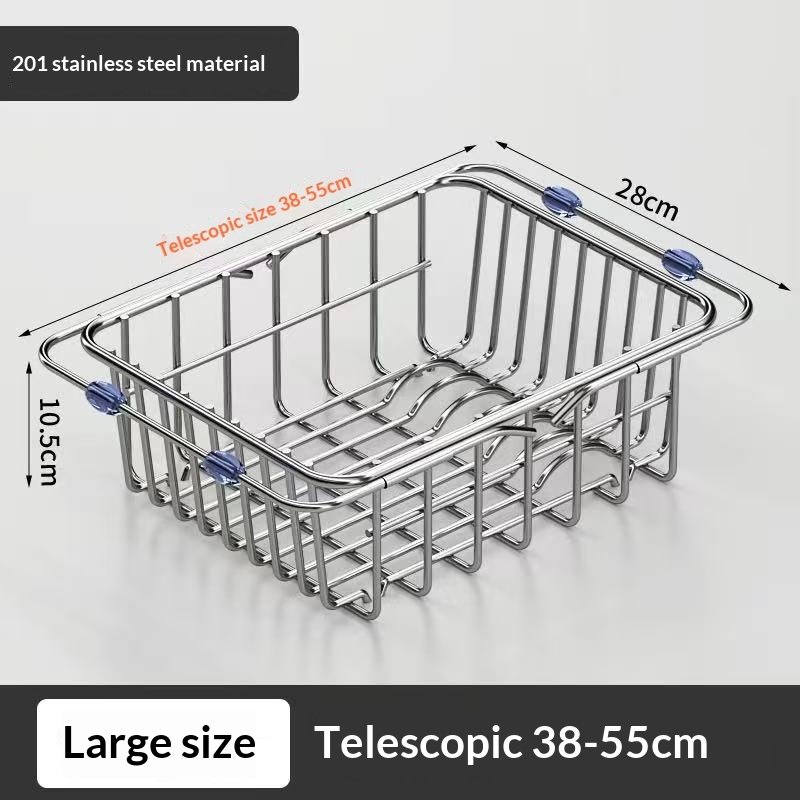 Stainless Steel Dish Basin Sink Drain Rack - Image 8