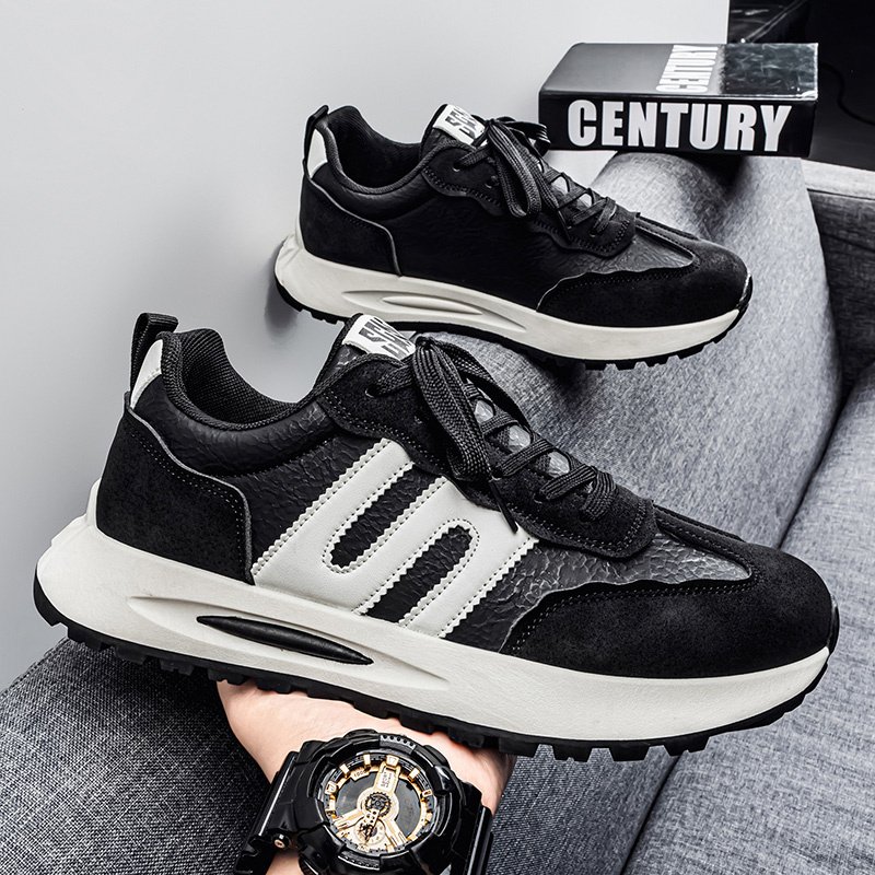 Men's Trendy Retro Cortez Sneakers, New Leather Running Shoes, Lightweight Soft Sole Casual Sports Shoes - Image 2