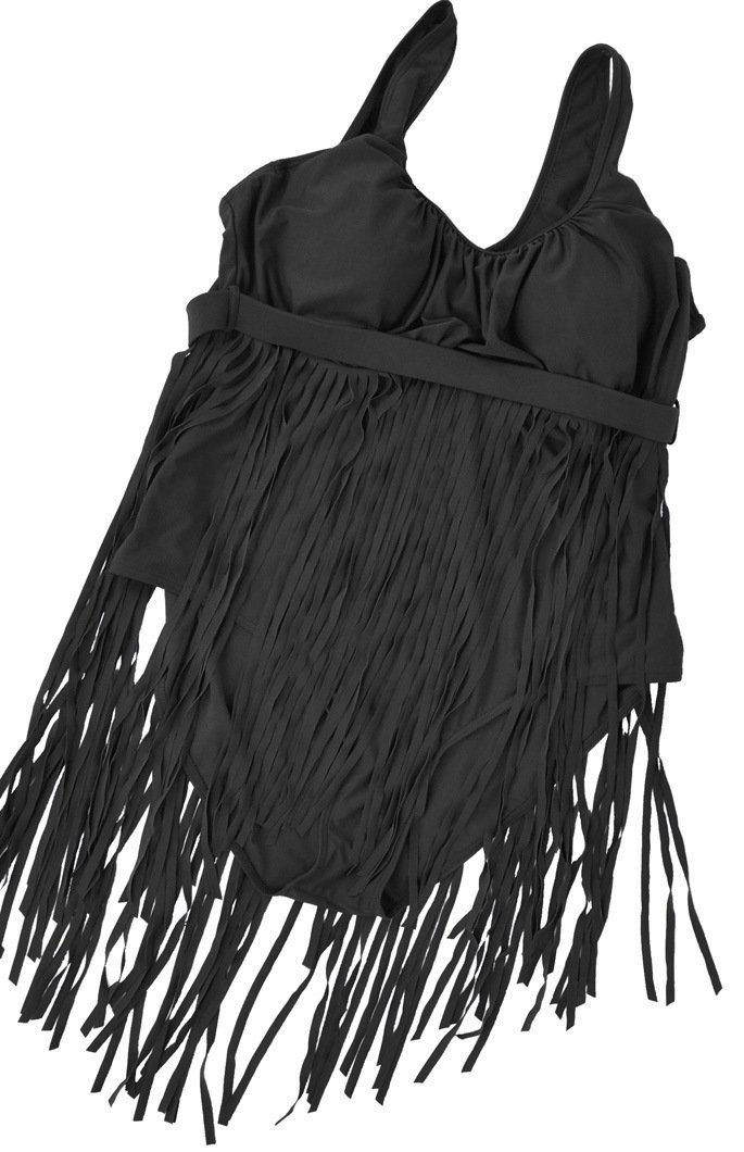 Triangle Slimming Plus Size XL-6XL Underwire Tassels Fat Lady Plus Size Swimwear - Image 4