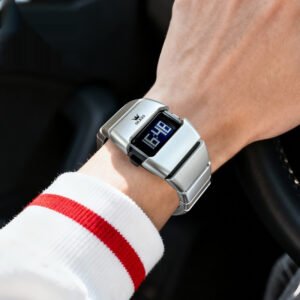 Fashionable Digital Display High-end Square-shaped Student Electronic Watch