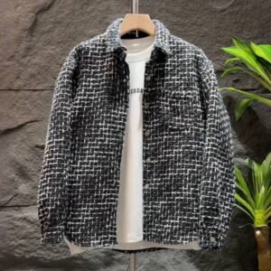 Male Loose Fit Versatile Retro Chunky-knit Jacket