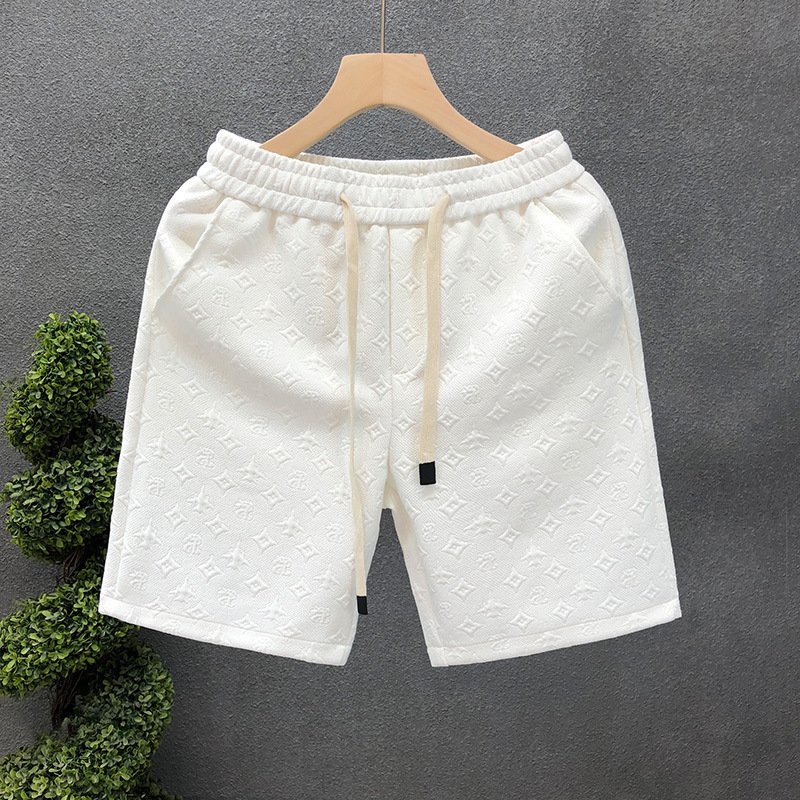 White Jacquard Shorts For Men Shorts - Image 3