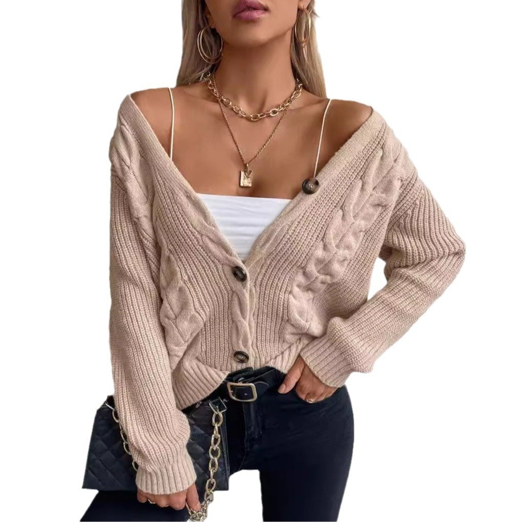 Vintage Single-breasted Sweater Women's Coat - Image 3