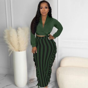 31302 Autumn And Winter Women's Lace-up Tassel Suit Skirt