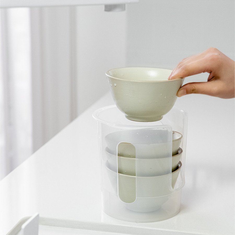 Kitchen Large Round Plastic Draining Dish Rack - Image 5