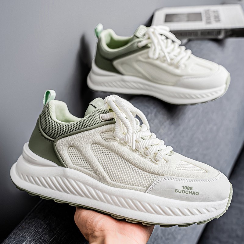 Men's New Spring Breathable Hollow Mesh Sneakers, Versatile Height Increasing Running Athletic Trendy Shoes For Teenagers - Image 4