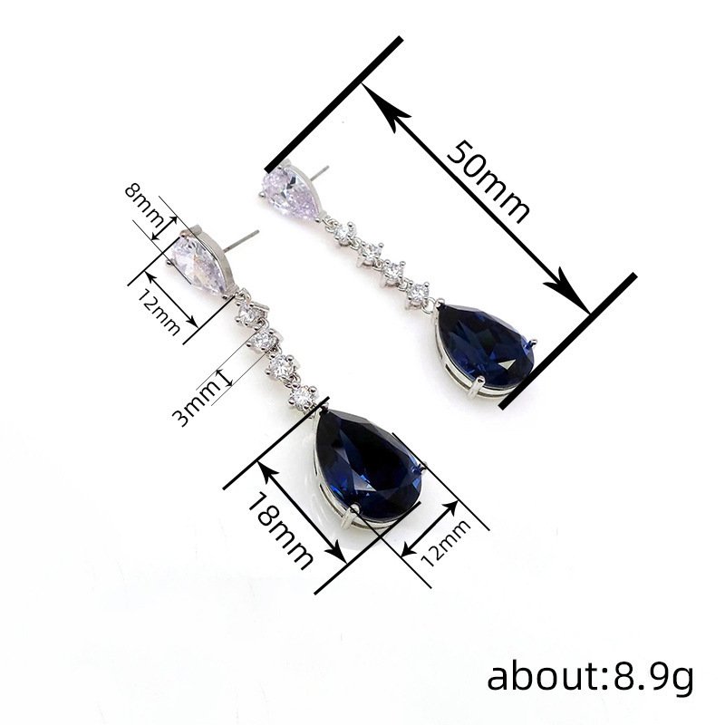 European And American Style Light Luxury Strip Water Drop Earrings Women - Image 4