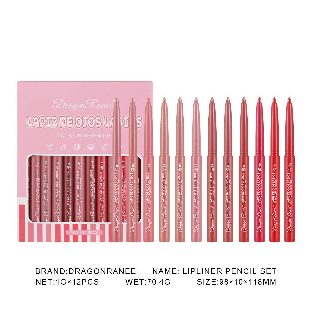 Lipstick Lip Liner Women's Box 12 Colors Suit - Image 5