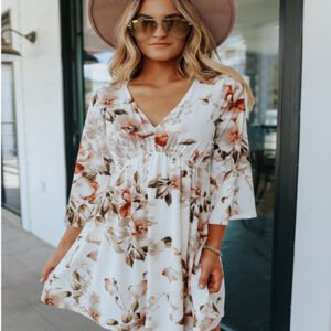 European And American Floral Dress Girl
