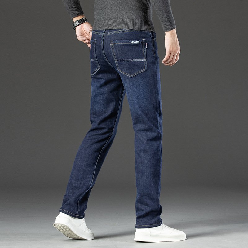 Fleece Lined Padded Warm Keeping Jeans For Men - Image 2