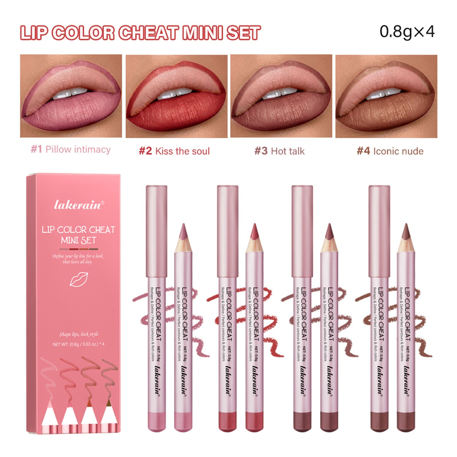 4 PCs Matte Lipstick Lip Liner - Image 4